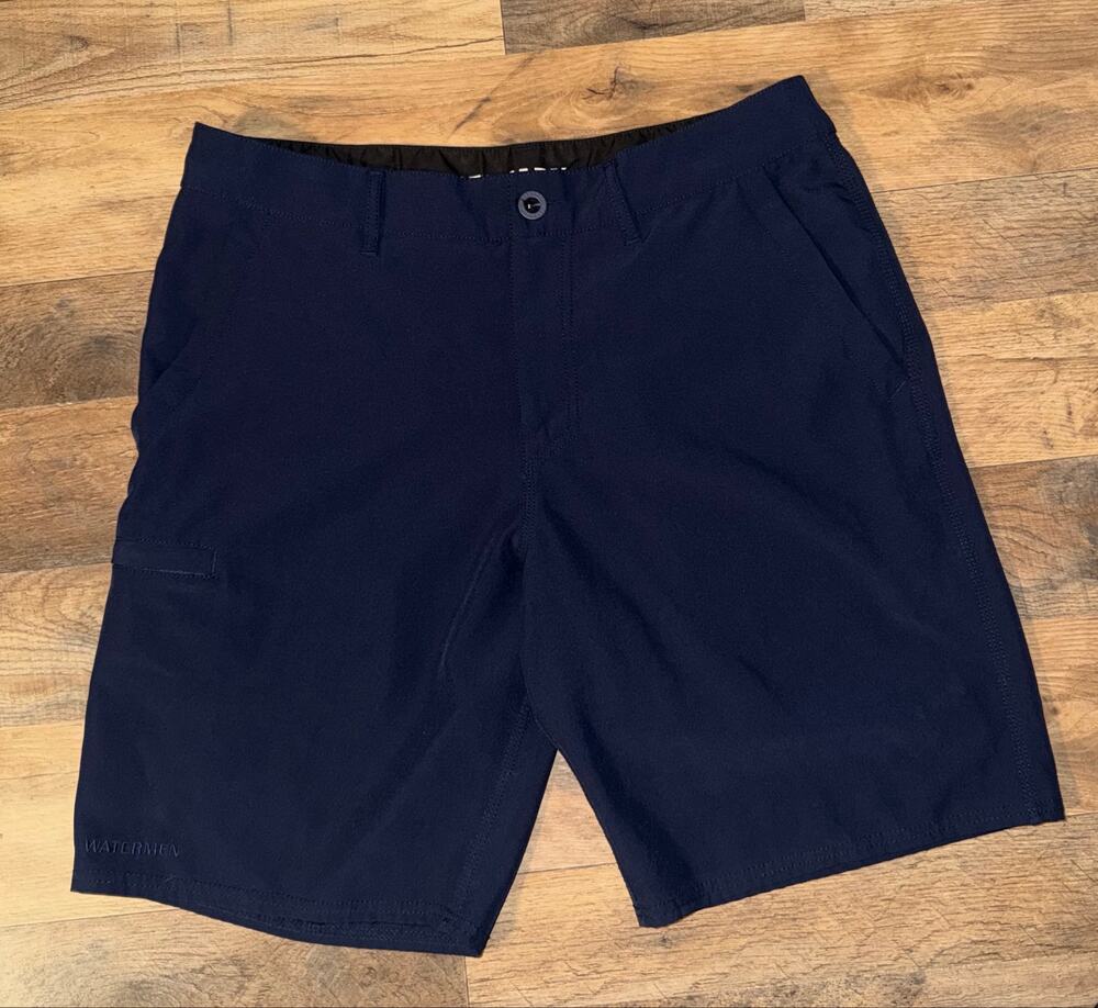 Watermen navy blue crew hybrid shorts